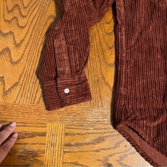 NEW Frank & Eileen Brown Corduroy Button Down Top XS Soft Relaxed Fit Layering - Picture 7 of 13